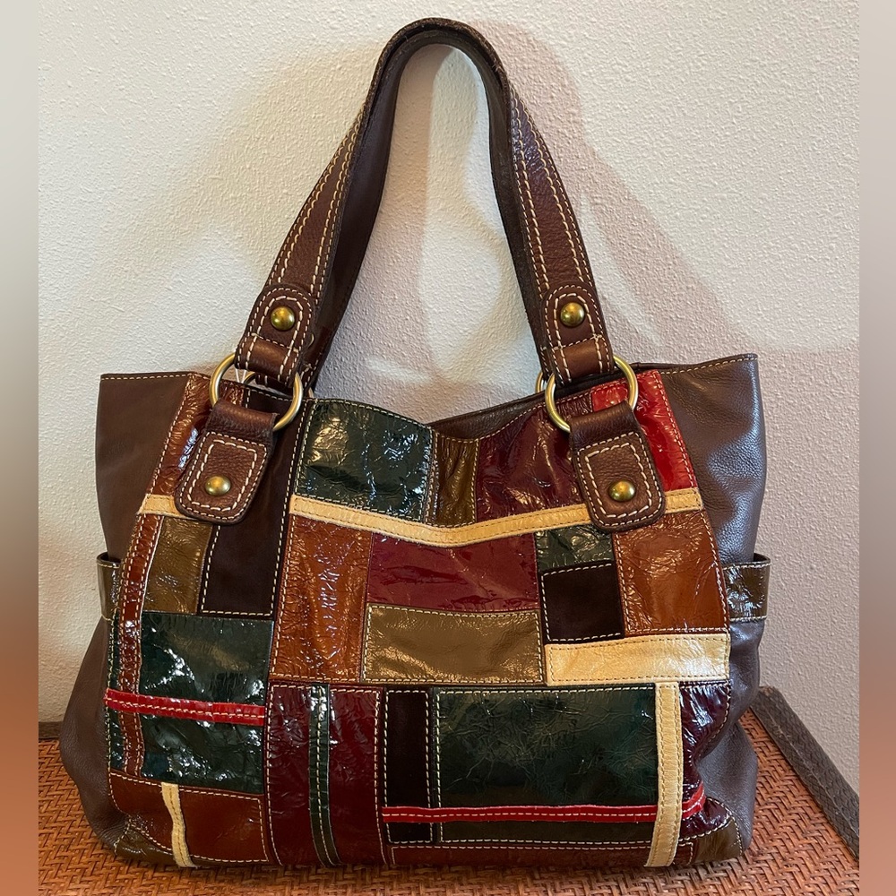 Fossil Multicolor Patchwork Shoulder Bag